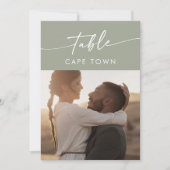 Boho Chic Sage Green Foto Tischnummern (Vorderseite)