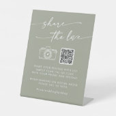 Boho Chic Sage Green gibt Liebe-QR-Code frei Sockelschild (Vorderseite)