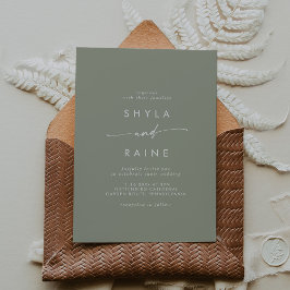Boho Chic Sage Green Lässig Wedding Einladung