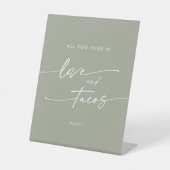 Boho Chic Sage Green Liebe Taco Bar Wedding Sockelschild (Vorderseite)