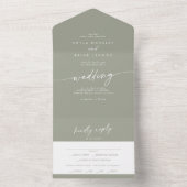 Boho Chic Sage Green Meal Choice UAWG Wedding All In One Einladung (Innen Boden)