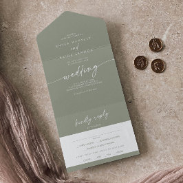 Boho Chic Sage Green Meal Choice UAWG Wedding All In One Einladung