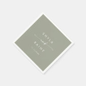 Boho Chic Sage Green Monogram Wedding Napkins Serviette (Ecke)