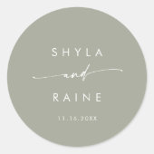 Boho Chic Sage Green Names Umschlag Aufkleber (Vorderseite)