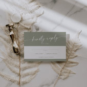 Boho Chic Sage Green Simple Wedding RSVP Karte