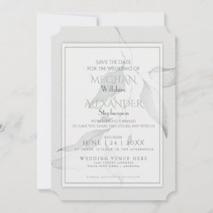 Boho Chic Sage Green Watercolor Branch Save The Date
