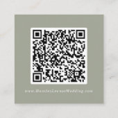 Boho Chic Sage Green Wedding QR Code Details Begleitkarte (Rückseite)