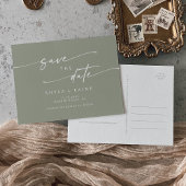 Boho Chic Sage Green Wedding Save the Date Einladungspostkarte