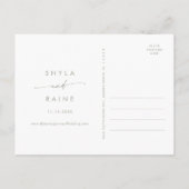 Boho Chic Sage Green Wedding Save the Date Einladungspostkarte (Rückseite)