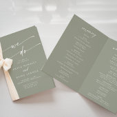 Boho Chic Sage Green wir falten Hochzeit Programm