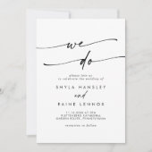 Boho Chic Schwarz und Weiß machen wir Hochzeit Einladung (Vorderseite)