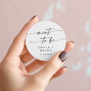 Boho Chic Schwarz und Weiß Minze zu sein Lieblings Runder Aufkleber