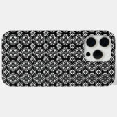 Boho Chic Schwarz-Weiß-Blumenmuster Case-Mate iPhone Hülle (Rückseite (Horizontal))