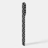Boho Chic Schwarz-Weiß-Blumenmuster iPhone Hülle (Rechte Seite)
