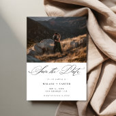 Boho Chic Script Mountain Foto Luxury Wedding Save The Date