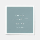 Boho Chic Seafoam Aquamarin Monogram Wedding Napki Serviette (Vorderseite)