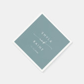 Boho Chic Seafoam Aquamarin Monogram Wedding Napki Serviette (Ecke)