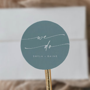 Boho Chic Seafoam Aquamarin Wir machen Umschlag Au Runder Aufkleber
