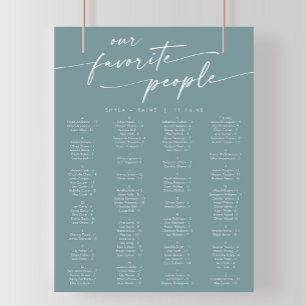 Boho Chic Seafoam Aquamarine druckbare Sitzkarte Poster
