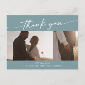 Boho Chic Seafoam Aquamarine Hochzeit Foto Vielen  Postkarte (Vorderseite)