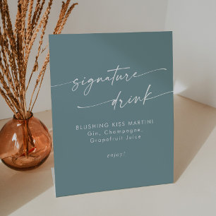 Boho Chic Seafoam Aquamarine Hochzeit Signature Dr Sockelschild