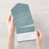 Boho Chic Seafoam Aquamarine Mahlzeit UAWG Wedding All In One Einladung (Abreißen)