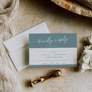 Boho Chic Seafoam Aquamarine Menü Auswahl RSVP Kar Karte