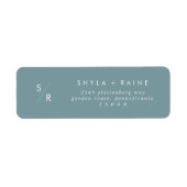 Boho Chic Seafoam Aquamarine Monogram-Adressenmark (Vorne)