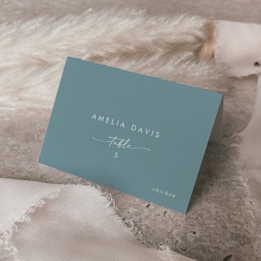 Boho Chic Seafoam Aquamariner Name Platzkarten Tischnummer