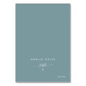 Boho Chic Seafoam Aquamariner Name Platzkarten Tischnummer (Vorderseite)