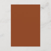 Boho Chic Sienna Florale Hochzeitsdetails QR Code Begleitkarte (Rückseite)