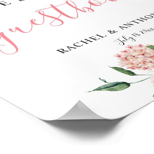 Boho Chic Sign Gästebuch Wedding Floral Pink (Ecke)