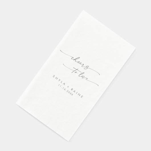 Boho Chic Silver Gray Cheers to Liebe Wedding Serviette (Ecke)