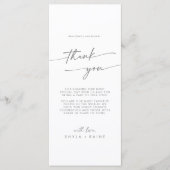 Boho Chic Silver Gray Danke Platzkarte Menükarte (Vorderseite)