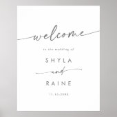 Boho Chic Silver Gray DIY Wedding Welcome Sign Poster (Vorne)