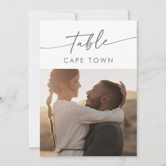 Boho Chic Silver Gray Foto Tischnummern (Rückseite)