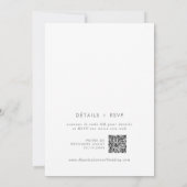 Boho Chic Silver Gray QR Code Französisch Hochzeit Einladung (Rückseite)