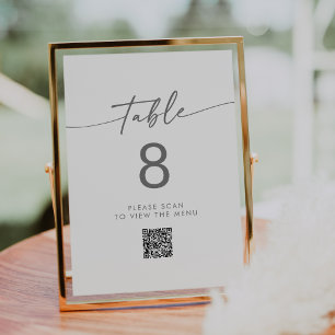 Boho Chic Silver Gray QR Code Tischnummern