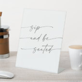Boho Chic Silver Gray Sip sitzen Hochzeit Sockelschild (In SItu)