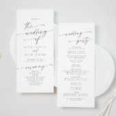 Boho Chic Silver Gray Tea Length Wedding Programm