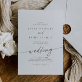 Boho Chic Silver Gray Wedding Einladung