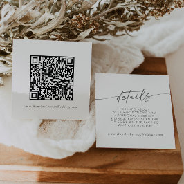 Boho Chic Silver Gray Wedding QR Code Details Begleitkarte