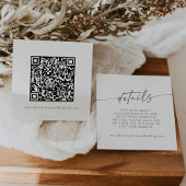 Boho Chic Silver Gray Wedding QR Code Details Begleitkarte