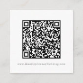 Boho Chic Silver Gray Wedding QR Code Details Begleitkarte (Rückseite)