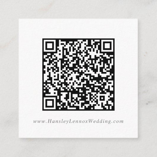 Boho Chic Silver Gray Wedding QR Code Details Begleitkarte (Rückseite)