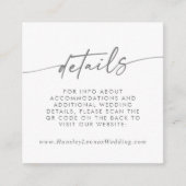 Boho Chic Silver Gray Wedding QR Code Details Begleitkarte (Vorderseite)