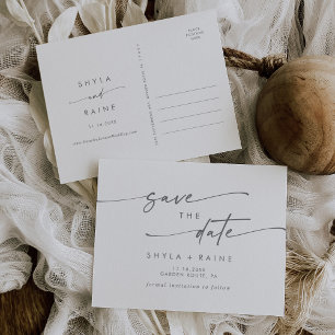 Boho Chic Silver Gray Wedding Save the Date Einladungspostkarte