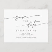 Boho Chic Silver Gray Wedding Save the Date Einladungspostkarte (Vorderseite)