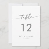 Boho Chic Silver Gray Wedding Tischnummern (Vorderseite)