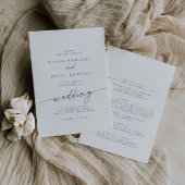 Boho Chic Silver Grey Front and Back Wedding Einladung